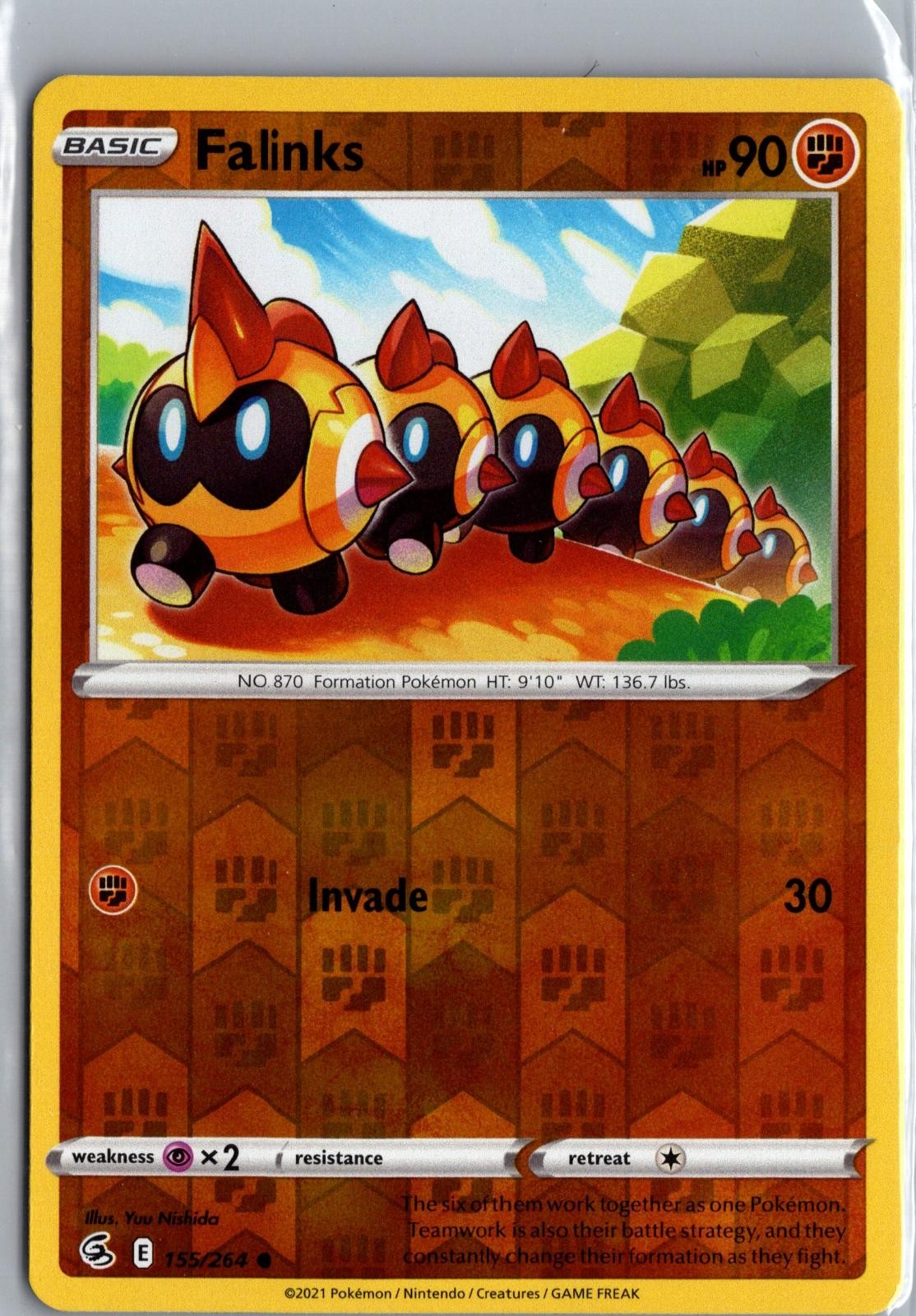 Falinks 155/264 C Fusion Strike Pokemon Reverse Holo Near Mint