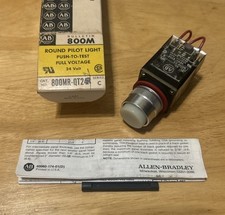 NEW ALLEN BRADLEY 800MR-QT24W SMALL ROUND PILOT LIGHT SERIES B 24V WHITE LENS