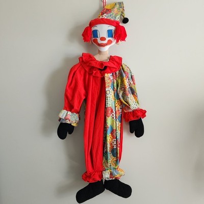 Creepy Clown Doll Vintage Handmade Possessed Eerie Haunted Hanging Decor 80s