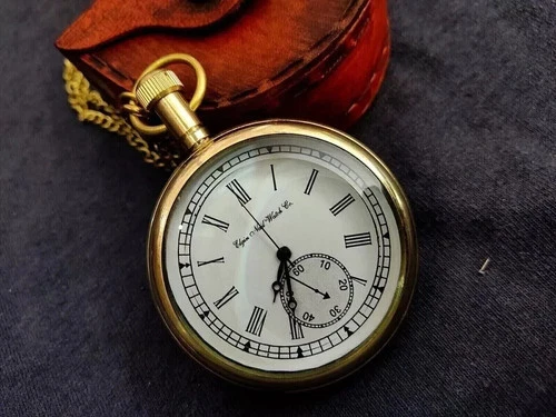 Watch elgin vintage pocket Collectible Antique 1- Brass Pocket Watch GIFT