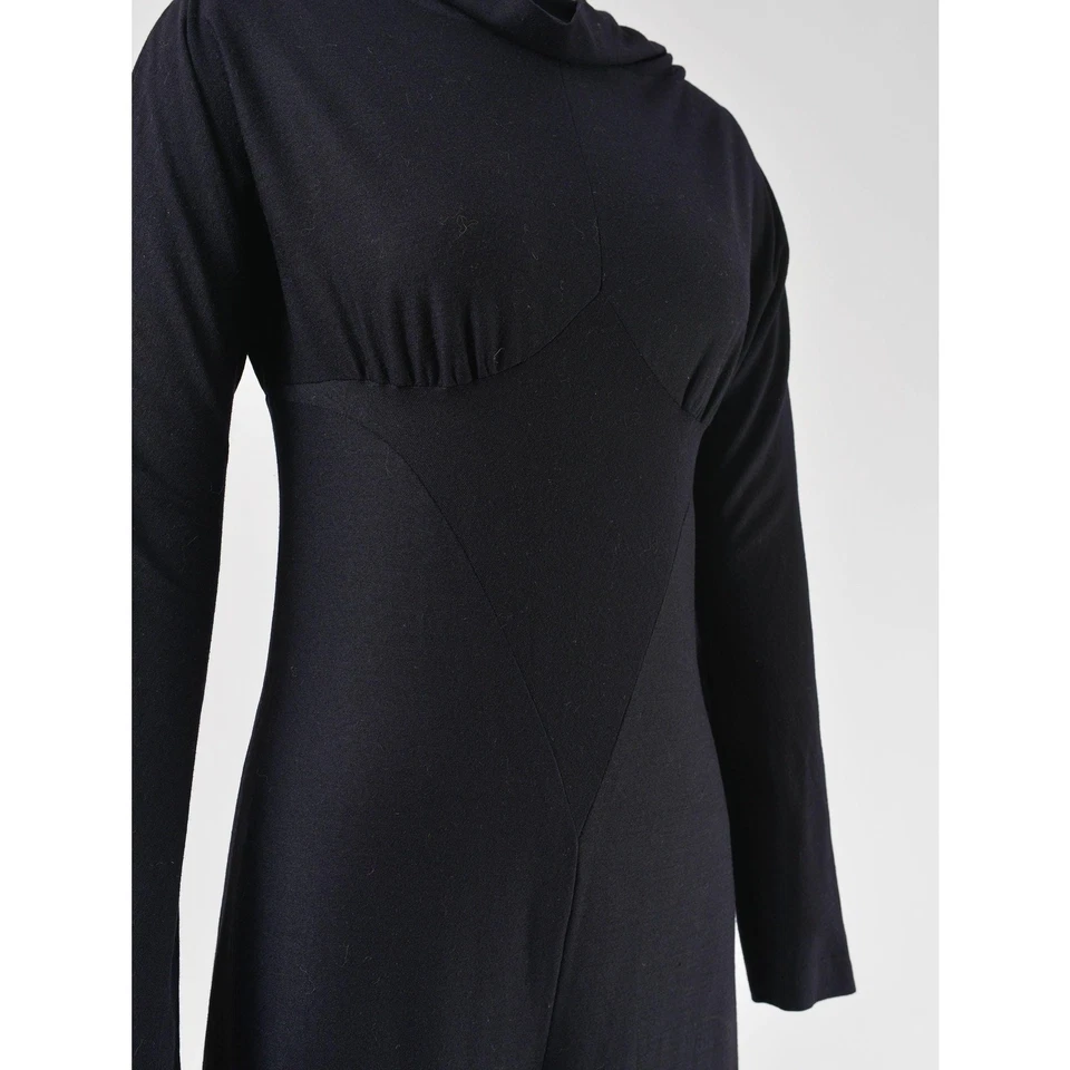 Vintage 70s Black Palazzo Jumpsuit Wide Leg Knit One Piece Jumpsuit size XS S - Image 4 of 4