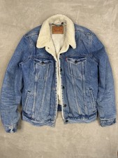 LEVIS SHERPA JEANSJACKE TRUCKER TEDDY FUTTER VINTAGE DENIM JACKE M
