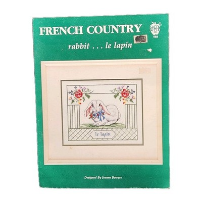 Green Apple French Country Rabbit Le Lapin Cross Stitch Pattern #588 - Bowers