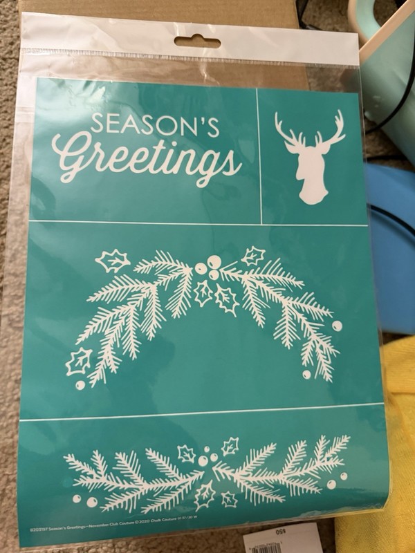 Chalk Couture SEASON GREETINGS Deer transfer NEW Retired Size B 8.5 x 11 