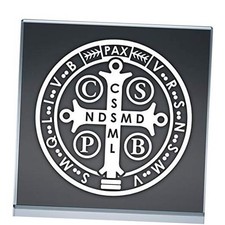 Saint Benedict Medallion San Benito Medalla Vinyl Decal Sticker 5.8"x5.8" White