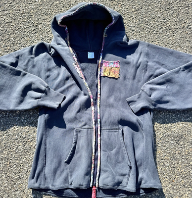 Vintage 90s Champion Reverse Weave Full Zip Upcycled Hoodie