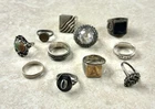 Lot Of  Vintage Sterling Silver Rings Sizes 5-10 Weight 74g
