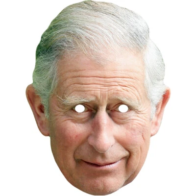 FUNKYBUNKY King Charles Royal Celebrity Card Face Mask - Ready To Wear - Fancy Dress