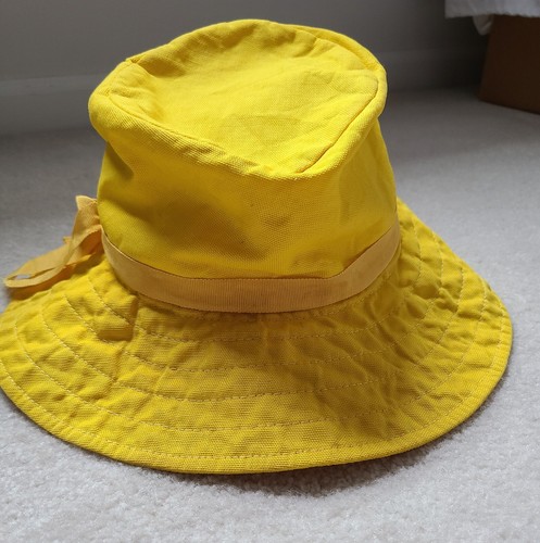 Sombrero de sol amarillo vintage jardín aproximadamente 18,5 pulgadas Circunferencia - Imagen 5 de 12