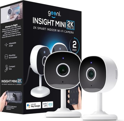 Geeni Insight Smart Security Camera for Home - 2K Quad HD, Wi-Fi, 2 Pack