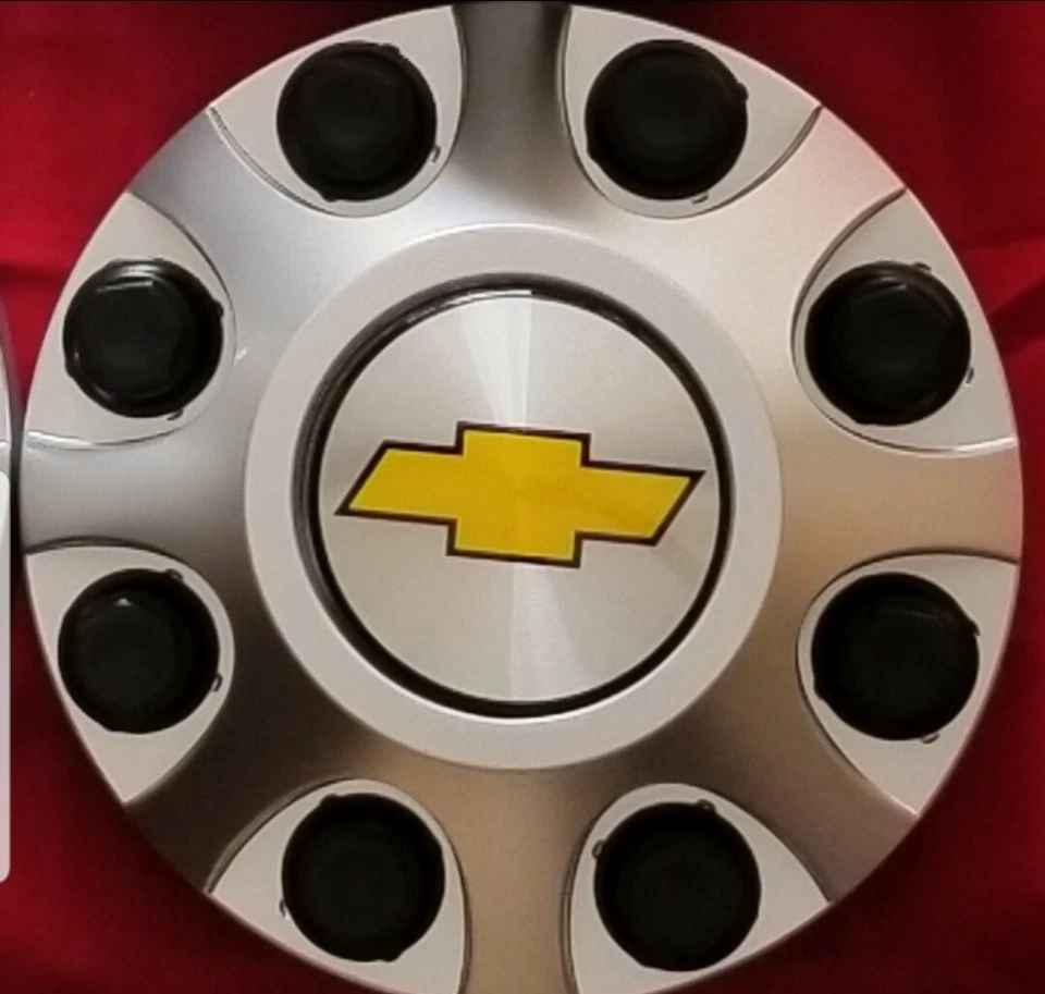 Tapa central de rueda de cubo GMC Sierra HD 2500 3500 2011-2016 4 piezas plateada 9597819 Foto 2 de 2
