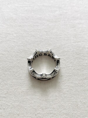 King Baby Studio 925 Silber Knebel Krone Ring/Anhänger (Größe U) (UVP 225 $ USD)