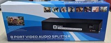 8 Port Video and Audio Splitter, 1 AV input, 8 Output Simultaneously, Black