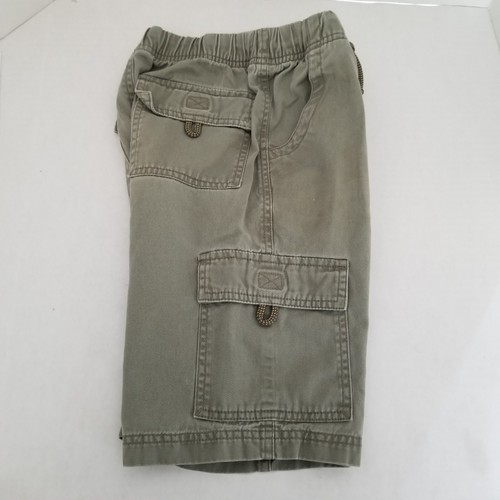 LL Bean Cargo Shorts Boys 10 Green Elastic Drawstring Waist 10" Inseam Pockets - Picture 3 of 7
