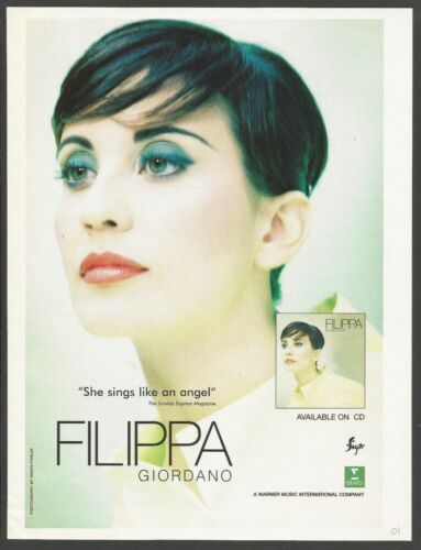 Chanteuse italienne FILIPPA GIORDANO photographiée par Simon Fowler - 2001 CD Print Ad - Photo 1/2