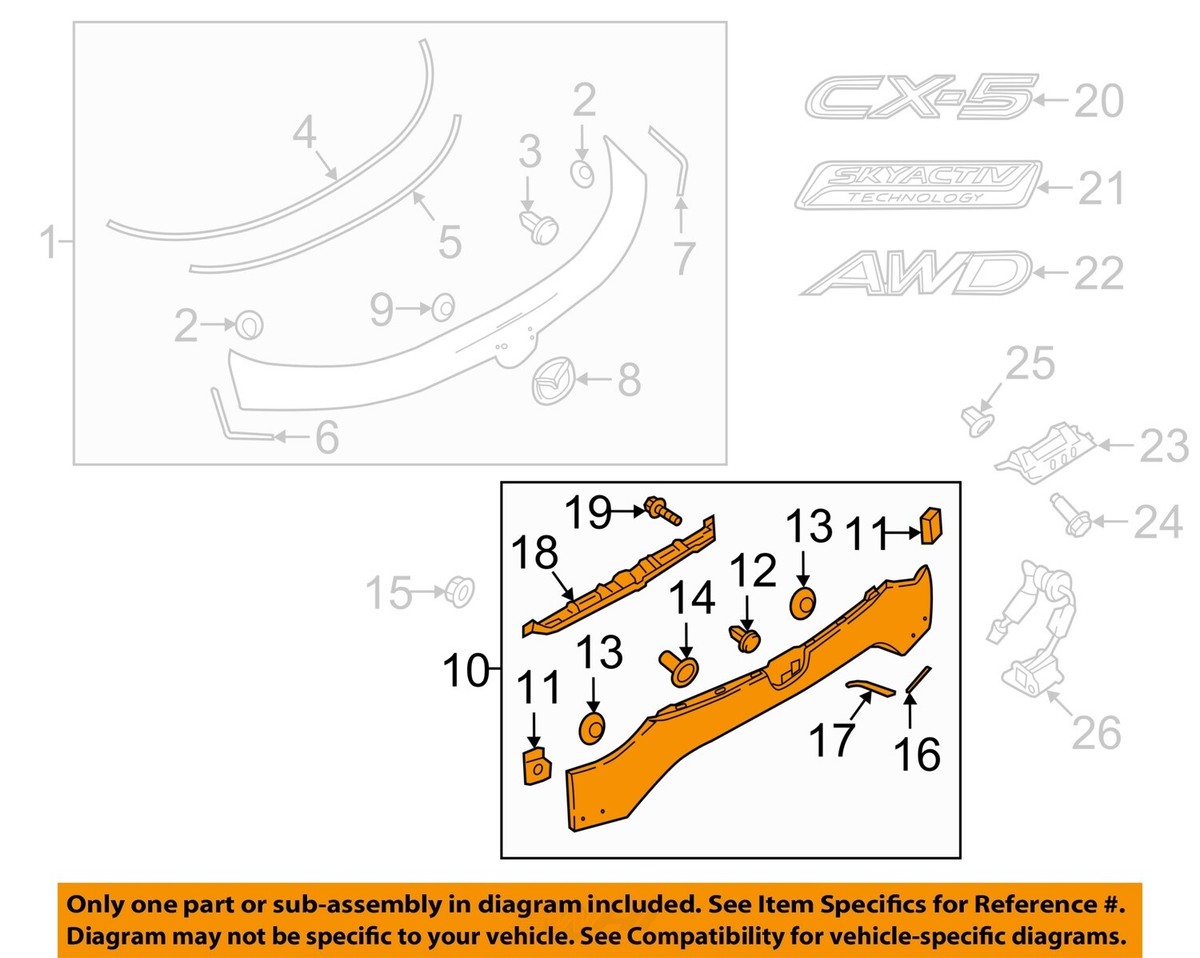 MAZDA OEM 17-18 CX-5 Liftgate Tailgate Hatch-Lower Molding Trim