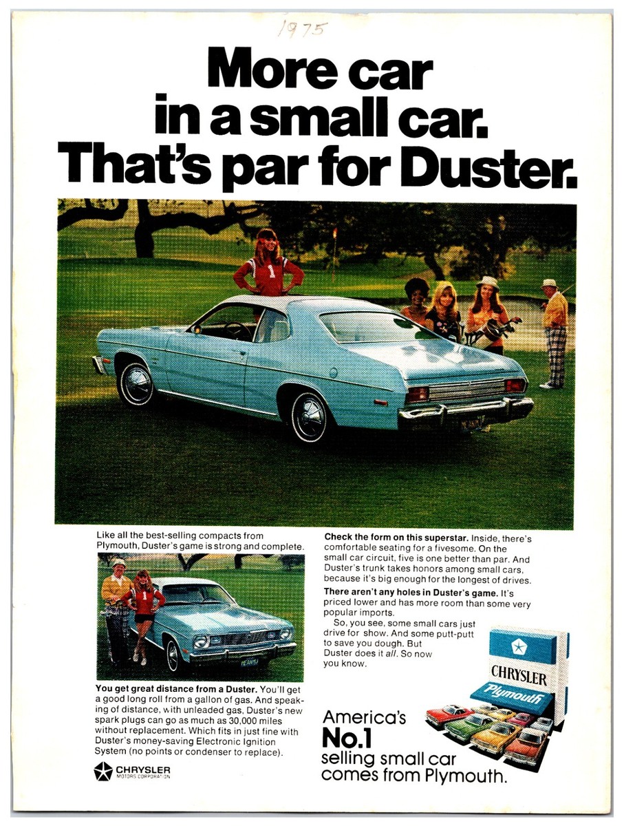 1975 Plymouth Duster Car - Original Print Ad (8.5 x 11) - Vintage