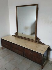 CASSETTIERA VINTAGE IN LEGNO CON PIANO IN MARMO - Como' antico con specchio