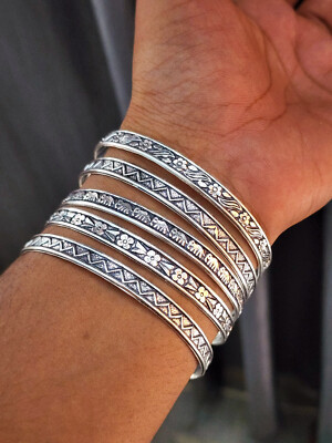 Beautiful Animals Stemp Handmed Solid 925 Sterling Silver Women