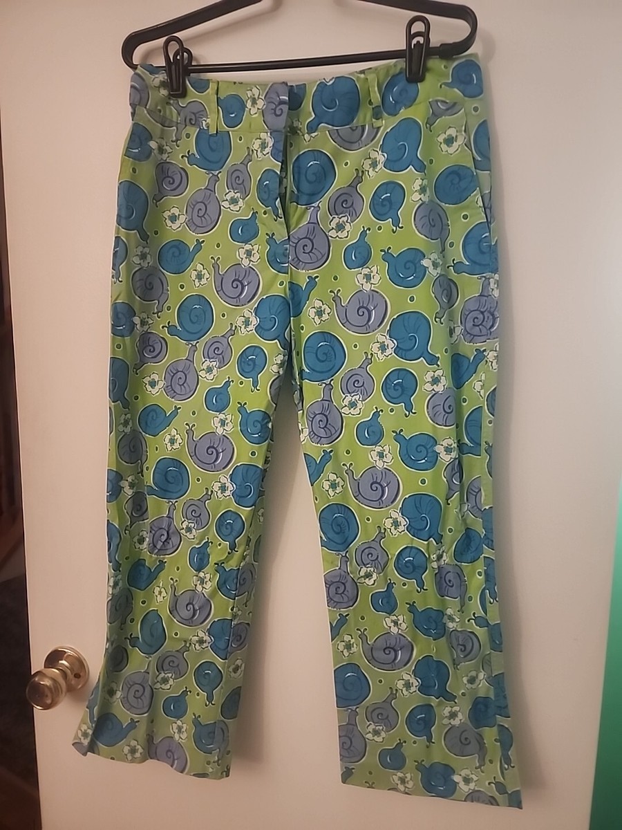Pantalon Capri Lilly Pulitzer Taille 6 - Imprimé Rose Vert - Très Bon état