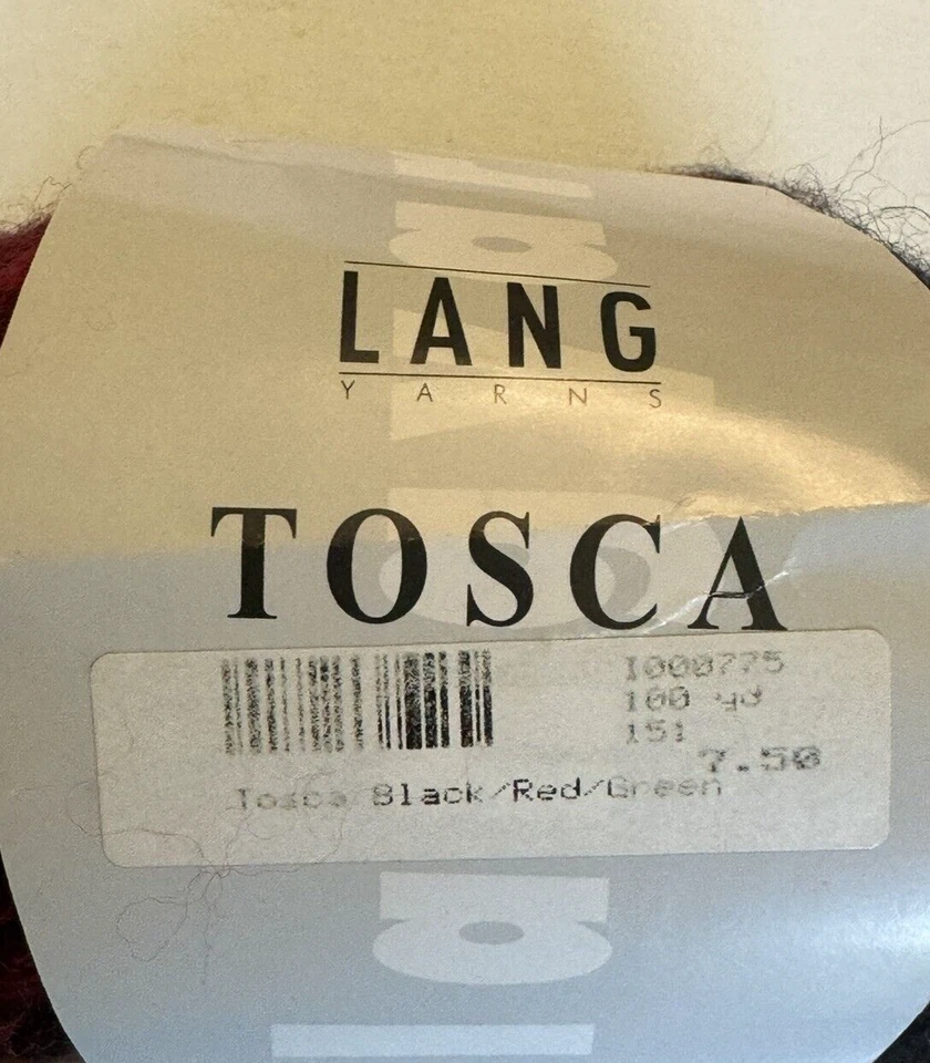 Lang Yarns Tosca 1 Ball Wool Acrylic Striping Bulky Red Black 1.76 oz 100 yds - Image 2 of 4