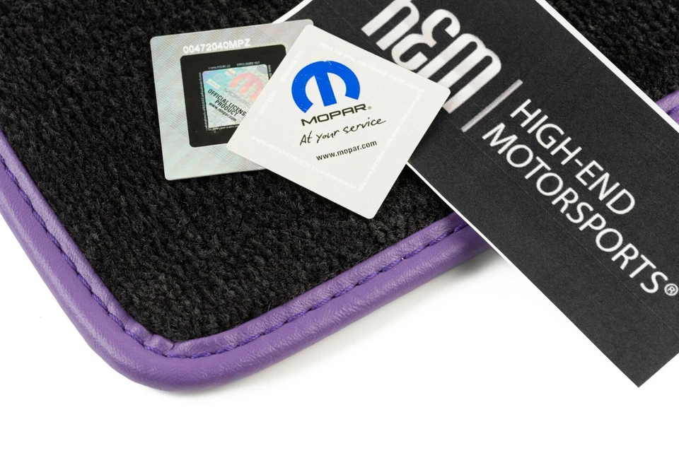 2011-2023 Dodge Challenger Front Floor Mats Purple Logo Trim 2PC Premium InStock - Image 2 of 2