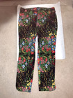 Soft Surrondings Womens Black Floral Pull On Pants Size XL Rayon Blend