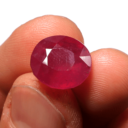 Certified 10.83 Cts Mozambique Natural Ruby High Grade Oval Faceted Cut Gemstone - Picture 7 of 12