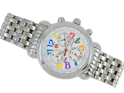 VTG MICHELE CSX CAROUSEL WHITE ENAMEL DIAL CHRONOGRAPH STAINLESS