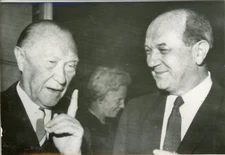Bonn, German Chancellor Konrad Adenauer with Dean Rusk, 1962, Vintage silver p