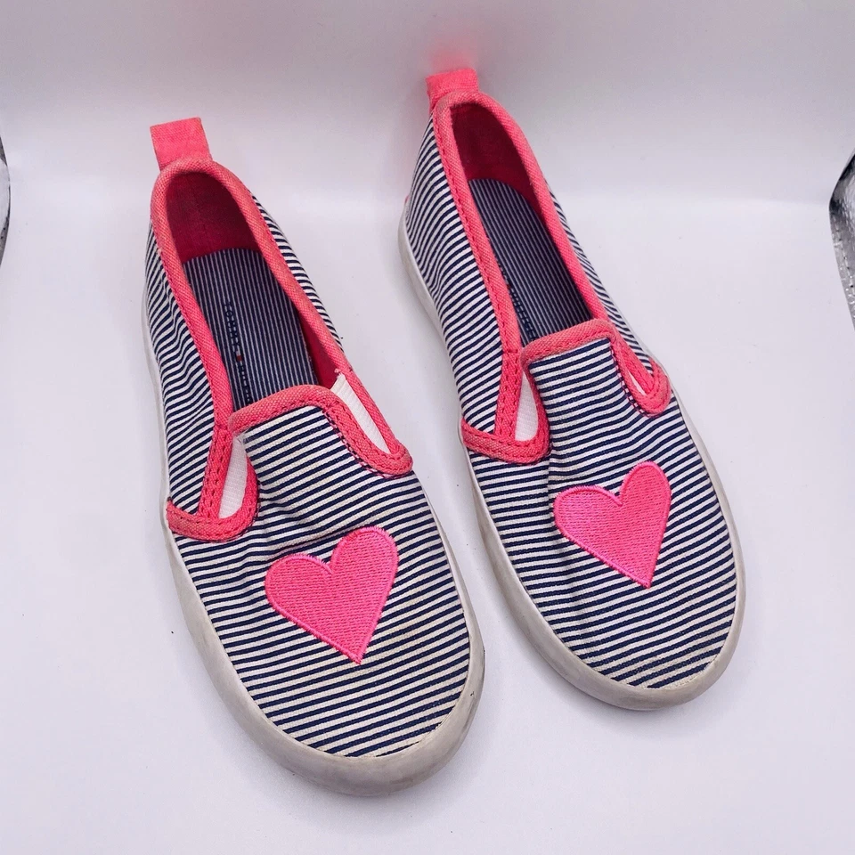 Tommy Hilfiger Toddler Girls Pink Heart Slip On Shoes 10 - Image 2 of 4