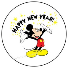 HAPPY NEW YEAR MOUSE ENVELOPE SEALS LABELS STICKERS PARTY FAVORS