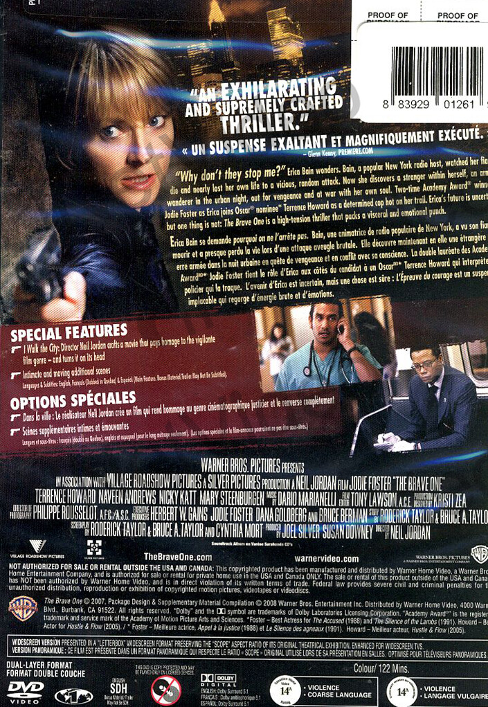 The Brave One Dvd Widescreen Jodie Foster Revenge Vigilante Movie For Sale Online Ebay