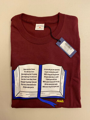 New Noah NY Masters Book Maroon core logo Tee Sz Large L  !!! kith supreme