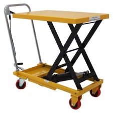 Hydraulic Scissor Lift Table Cart with 4 Wheels Foot Pump 440lbs Capacity