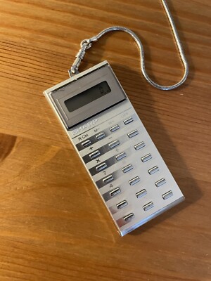 SHARP VINTAGE Tested Mini Calculator EL-8154 Like EL-8061E with CHAIN + CLIP