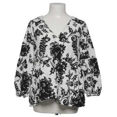 Per Una, Bluse, Größe: 44, Schwarz/Weiß, Baumwolle/Leinen, Blumen, Damen #XWH