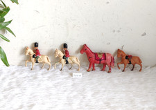 Antique Beautiful Horses Rider Celluloid Toy Japan Home Decor Kids 4Pcs TOY832
