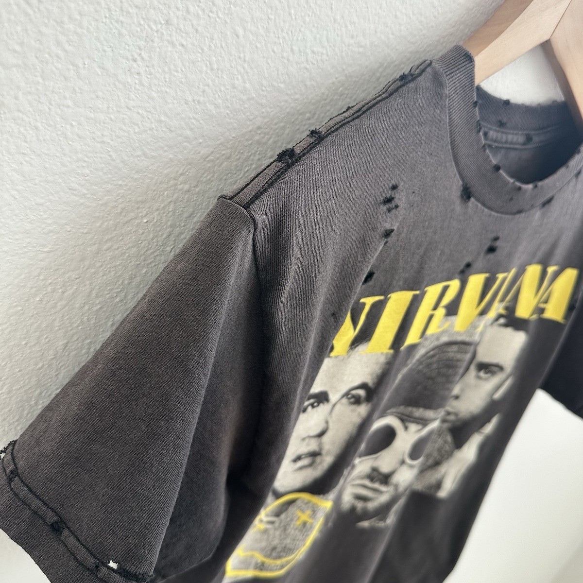 Nirvana 90s Grunge Punk Rock Black short sleeve crewneck T-shirt