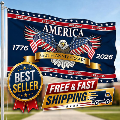 3 Ply 250 Years America Flag - Double Sided Patriotic Eagle 3 X 5 Ft Anniversary