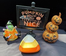 Table Top Halloween Vintage Decor Lot Candy Corn Witch Assortment