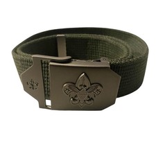Boy Scouts of America BSA Green Belt Web Metal Buckle Gear Mens Size M/L 42  