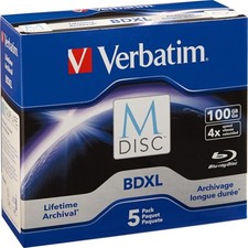 Verbatim - 98913 - Verbatim M DISC BDXL - 6x - 100 GB - Branded Surface - 5pk