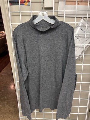 L.L. Bean Men s Traditional Fit Gray Cotton Mock Neck Shirt Size XXL Regular.