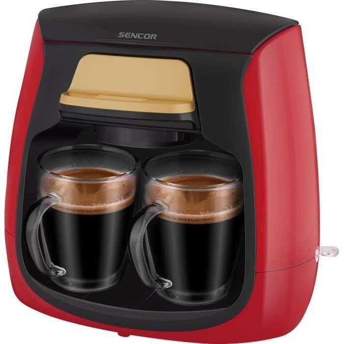 Cafetière compacte Sencor 0.3L rouge pour éviter le gaspillage de café