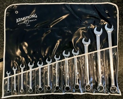 Armstrong SAE Chrome Armaloy Combination Wrench 12-Piece Set, 29-364 USA  
