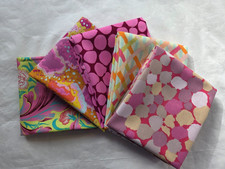 5 Fat Quarters - Pink Kaffe Fassett FQ 18 x 22 Cotton Quilting Fabric Ver. 4