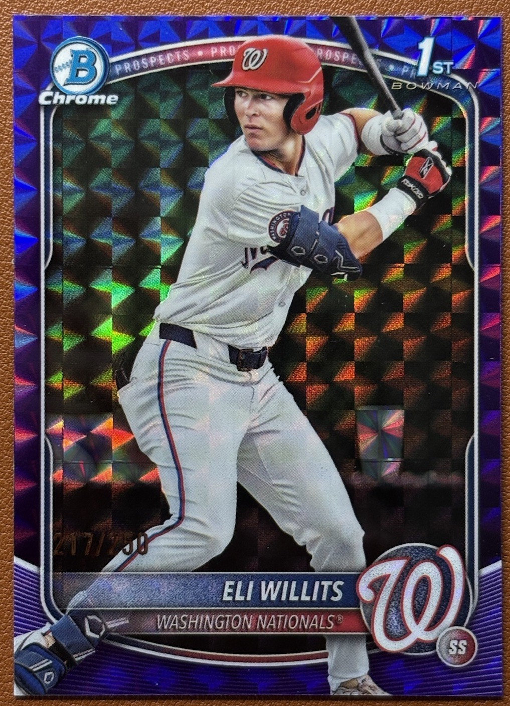 2025 Bowman Draft 1st Chrome Eli Willits Purple Geometric Refractor /250