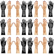 Henna Tattoo Stencil Kit,12 Sheets Stickers for Henna Tattoo Hand Forearm Glitte