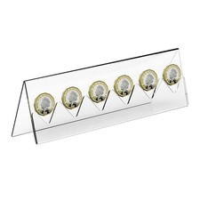 Acrylic Clear 6-Slot Collectible Coin Holder Collector Display Stand Organizer X